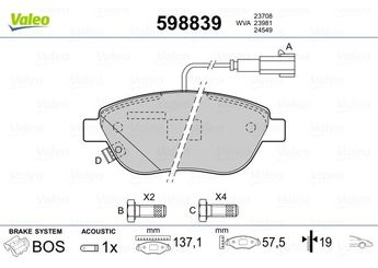 Fren Disk Balata Ön VALEO 598839  93189816 77366481 1605354