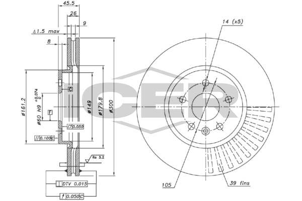 Fren Disk Ayna Ön Sağ ve Sol BRAXIS AE0859