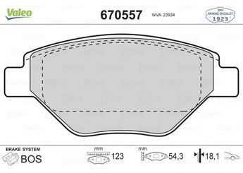 Fren Disk Balata Ön VALEO 670557  7701207673 410609192R 8671016189 86 71 016 189