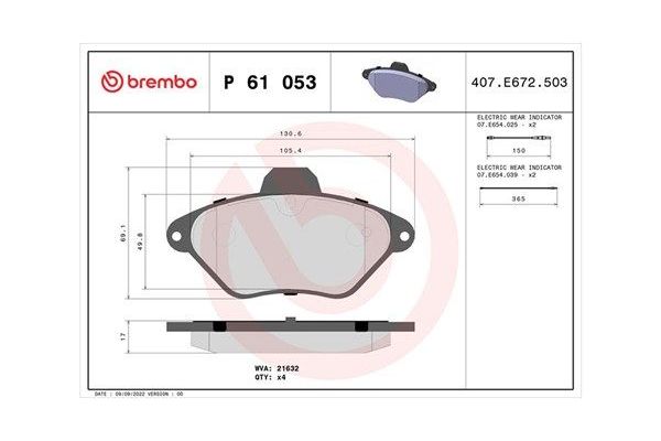 Fren Disk Balata Ön Citroen Xantia Break (01.1998->)  MAGNETI MARELLI 363700461053