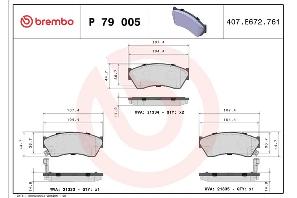 Fren Disk Balata Ön BREMBO P 79 005
