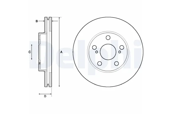 Fren Disk Ayna Ön Sağ ve Sol Toyota Auris / Auris Hybrid (E18)(10.2012->)  DELPHI BG4711C