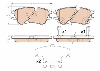 Fren Disk Balata Ön TRW GDB3377  5810102A10 58101-02A10 5810105A10 58101-05A10 5810105A30 58101-05A30