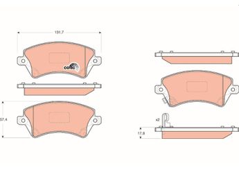 Fren Disk Balata Ön TRW GDB3288  446502130 04465-02130 4465YZZDC 04465-YZZDC 446502061 04465-02061