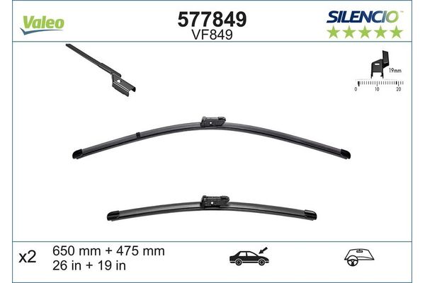 Silecek Süpürgesi Ön   Renault Trafic Combi (08.2014->)  VALEO 577849