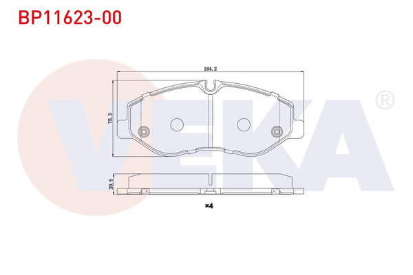 Fren Disk Balata Ön Mercedes V -Sınıfı  Vito Marco Polo (447)(07.2014->)  VEKA BP11623-00