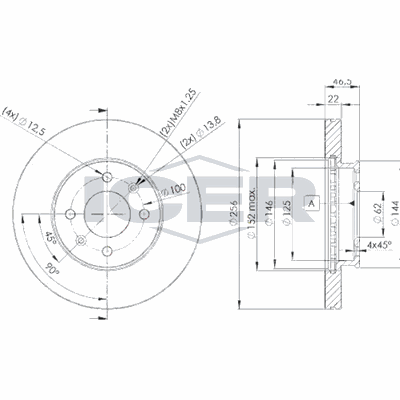 Fren Disk Ayna Ön Sağ ve Sol Hyundai Accent Era (MC)(2006->)  WALBURG WBD1093