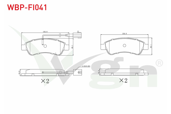 Fren Disk Balata Arka Fiat Ducato P.Van 30 (290)(04.2014->)  WGN WBP-FI041