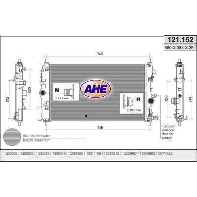 Su Radyatörü  Opel Zafira C Tourer (09.2011->)  BEHR CR 1782 000S