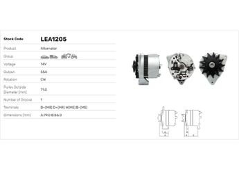 Alternatör  LUCAS ELEKTRIK LEA1205  A001T02674 A001T02674D A1T02674 A1T02674D 1204018 1204110 1204112 1204120 1204165 1204168 1204170 1204310 90337041 57052J 570589 5705JN 5705Z3 95624061 95624961 95632024 9602174480 7701499459 GNU2335 R1030041