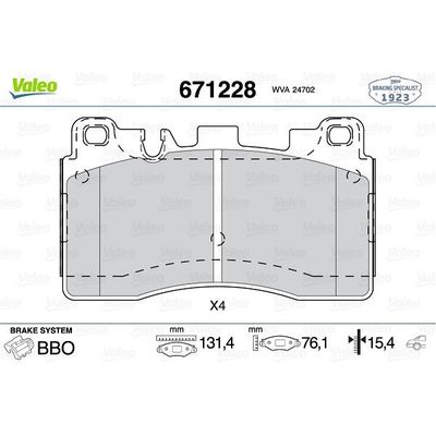 Fren Disk Balata Arka VALEO 671228
