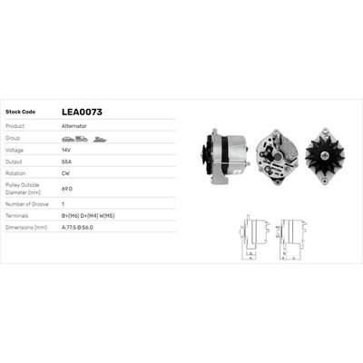 Alternatör  LUCAS ELEKTRIK LEA0073