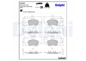 Fren Disk Balata Ön DELPHI LP3823  LP3823 8S0698151A 8S0698151G
