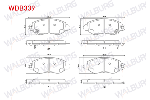 Fren Disk Balata Ön Ford Transit P.Van Orta boy Şasi (FY)(2000->)  WALBURG WDB339
