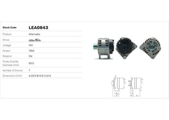 Alternatör  LUCAS ELEKTRIK LEA0843  8200538408 7711134333 7711135333 8200086162 8200290217 8200495305
