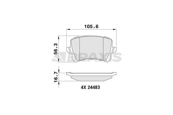 Fren Disk Balata Arka Volkswagen Sharan (7N1)(05.2010->2015)  BRAXIS AA0050