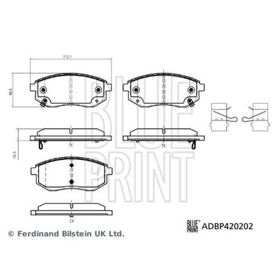 Fren Disk Balata Ön Dacia Spring Electric (2021->)  BLUE PRINT ADBP420202
