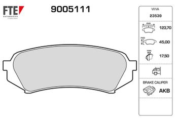 Fren Disk Balata Arka FTE 9005111  446660110 446660070 04466-60070 446660100 04466-60100 04466-60110 4466YZZC4 04466-YZZC4 0446660070 446660030 04466-60030