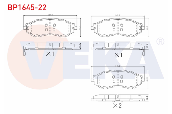 Fren Disk Balata Ön Daewoo Nubira Limousine (1997->)  VEKA BP1645-22