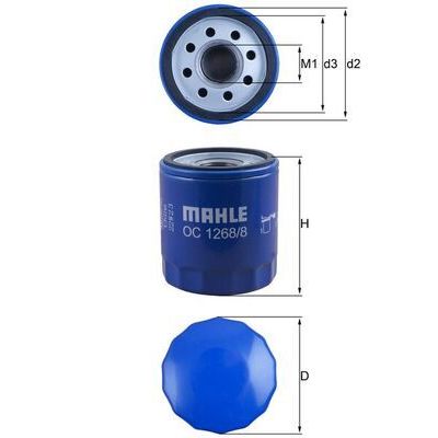 Yağ Filtresi  Opel Astra K HB (09.2015->)  MAHLE OC 1268/8