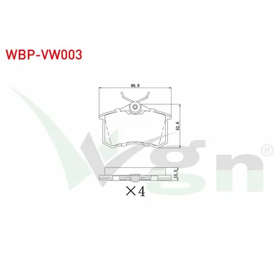 Fren Disk Balata Arka Renault Clio III Grandtour (01.2008->)  WGN WBP-VW003