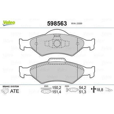 Fren Disk Balata Ön Ford Ka (CCQ)(09.1996->)  VALEO 598563