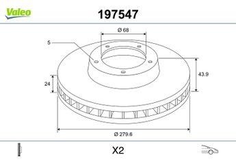 Fren Disk Ayna Ön Sağ ve Sol VALEO 197547  402061KA2A 402061KA3A 40206-1KA3A 402061KA3B 40206-1KA3B