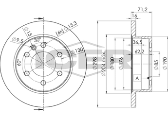 Fren Disk Ayna Arka Sağ ve Sol WALBURG WBD1316C  2E0615601A 10423E 910423E 9064230012 A9064230012 A910423000007 906 423 00 12 2E0 615 601 A