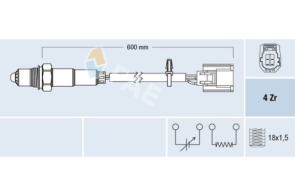 Oksijen (Lambda) Sensörü  Mazda 3 Sedan (BK)(06.2003->)  FAE 77593