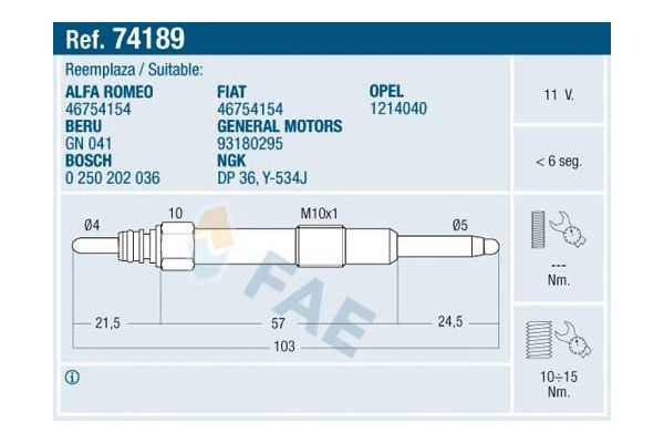 Isıtma Bujisi  Lancia Lybra S.Wagon (1999->)  MAHER 30171