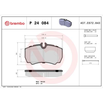 Fren Disk Balata Arka BREMBO P 24 084