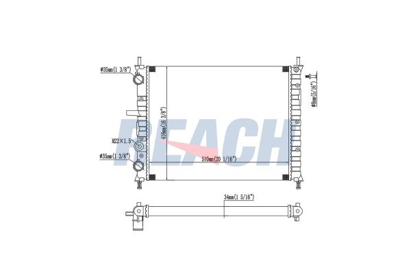 Su Radyatörü  Fiat Marea (185) 4 Kapı (1996->)  MADE IN TAIWAN 5Q0121251GD