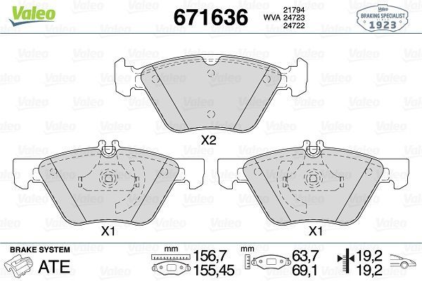 Fren Disk Balata Ön VALEO 671636