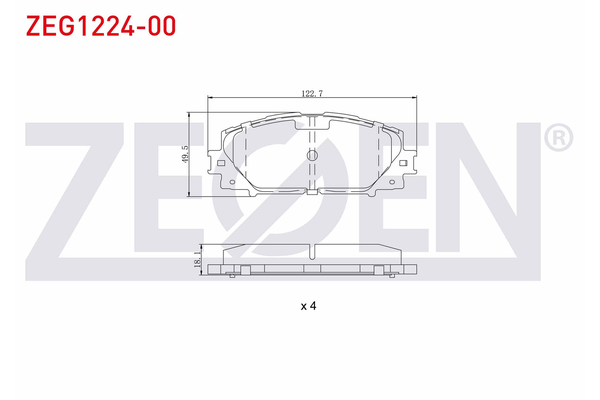 Fren Disk Balata Ön Toyota Yaris (KSP9/SCP9/NLP9)(2006->)  ZEGEN ZEG1224-00