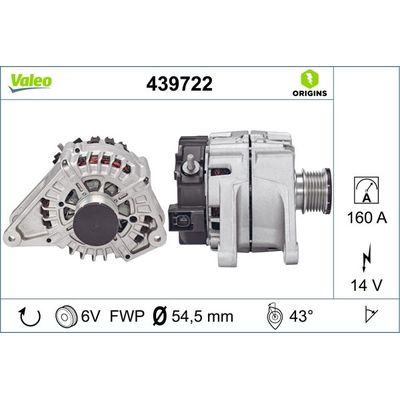 Alternatör  Jeep Patriot (MK)(2007->)  VALEO 439722