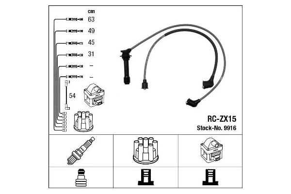 Buji Kablosu  Mazda 626 Sedan/ Coupe/ S.Wagon (GD/GV)(06.1987->)  NGK 9916