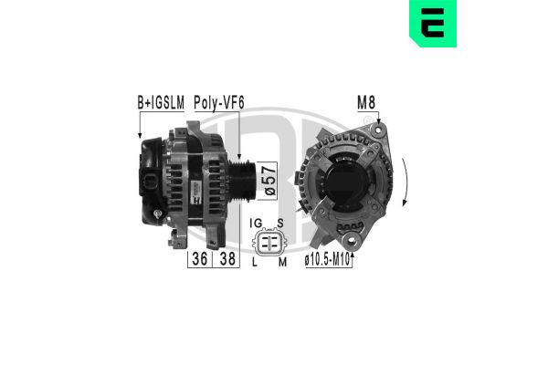 Alternatör  Toyota Auris (E15)(10.2006->)  ERA 210978A