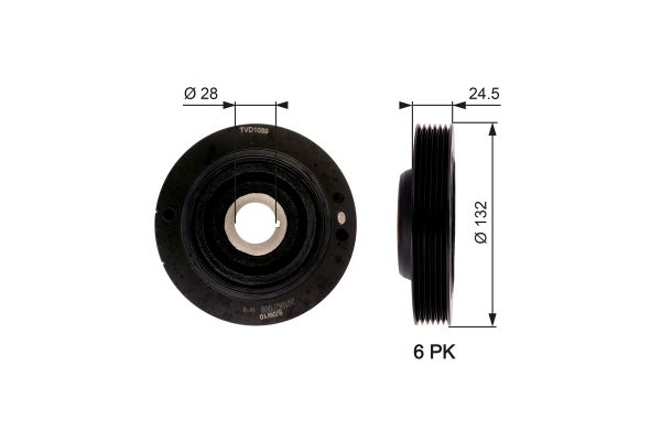 Krank Kasnak  Ford Tourneo Connect (TC7)(2002->)  GATES TVD1059