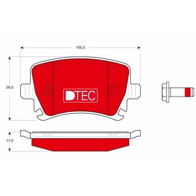 Fren Disk Balata Arka Skoda Yeti (5L)(2009->2017)  TRW GDB1622DTE