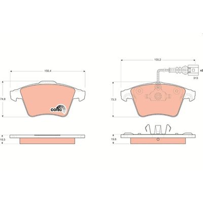 Fren Disk Balata Ön Volkswagen Touareg (7L6)(12.2006->2010)  TRW GDB1651