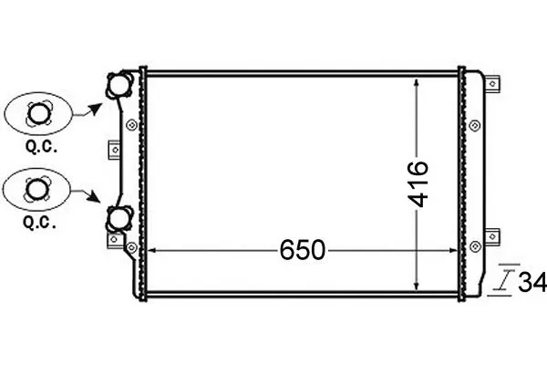 Su Radyatörü  Volkswagen Caddy (2K)(02.2004->2010)  MAHLE CR 761 000S