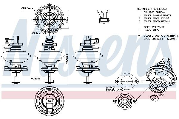 Egr Valfi  BMW 3 Serisi Cabrio (E93)(2006->)  NISSENS 98208