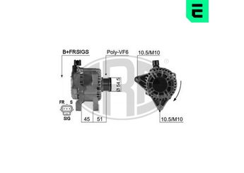 Alternatör  ERA 210432A  1464788 1140135 1477856 2S6T10300AA 2S6T 10300 AA 2S6T10300AB 2S6T 10300 AB 2S6T10300AC 2S6T 10300 AC Y40118300A Y401-18300-A