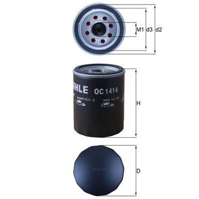 Yağ Filtresi  Ford Transit Minibüs (TTG)(2014->2019)  MAHLE OC 1414