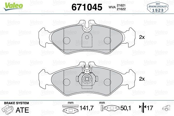 Fren Disk Balata Arka Mercedes Sprinter P.Van (901-904)(1994->)  VALEO 671045