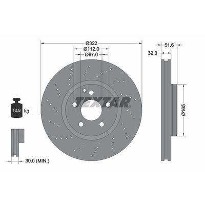 Fren Disk Ayna Ön Sağ ve Sol TEXTAR 92277705