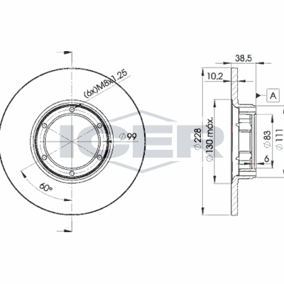 Fren Disk Ayna Ön Sağ ve Sol Renault R 5 (R12)(1972->)  WALBURG WBD1218