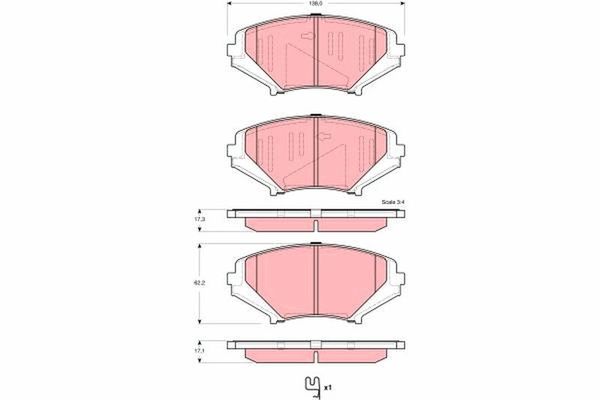 Fren Disk Balata Ön Mazda RX-8 (SE)(04.2003->)  TRW GDB3356