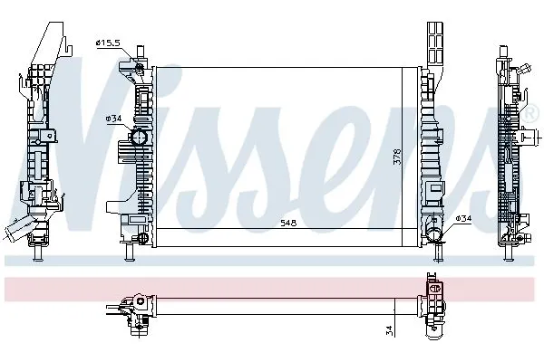 Su Radyatörü  Ford Transit Connect (CHC)(2013->)  NISSENS 69238