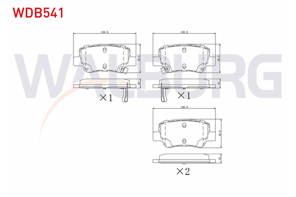 Fren Disk Balata Arka Toyota Avensis Touring Sports (T27)(2015->)  WALBURG WDB541